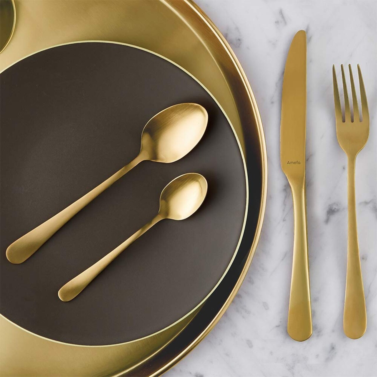 Set tacamuri 24 piese, Amefa, Austin PVD Gold, inox, auriu - imagine 4